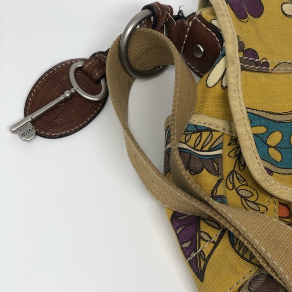FOSSIL Large Crossbody Mustard Flowers Bag - Picture 3 of 4